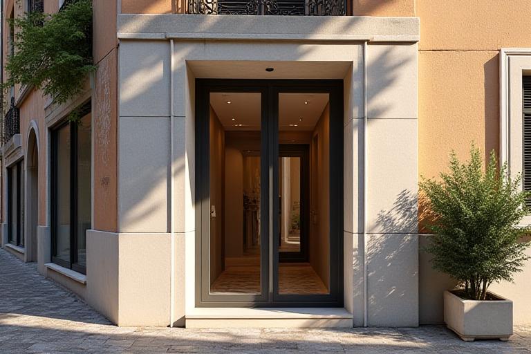 Esterno e ingresso della sede di Ceramica Lex a Roma in Via del Vaso